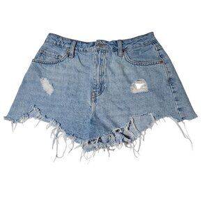 Forever 21 Jean Shorts Womens Size 27 High Waist Light Wash Denim Cutoffs
